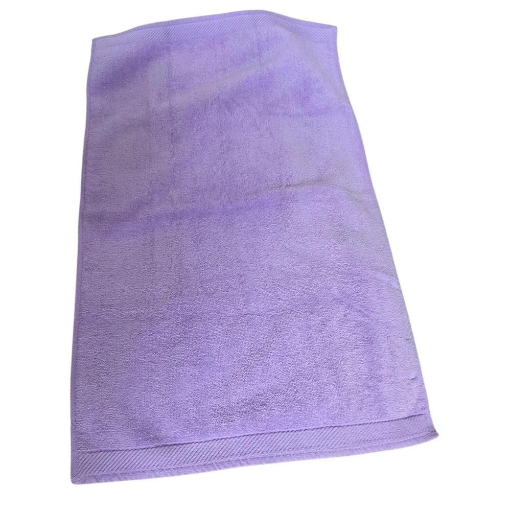 Vintage Sears Purple Cotton Towel 4 Piece Set & Cannon 1 White w/Purple Hand Twl